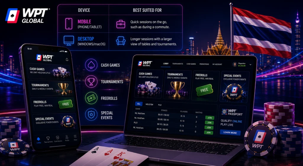 WPT Poker Thailand Lobby for Players